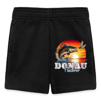 DONAU FLÜSTERER Angler Outfit Angeln Hobby - Baby Shorts - Schwarz - Vorne
