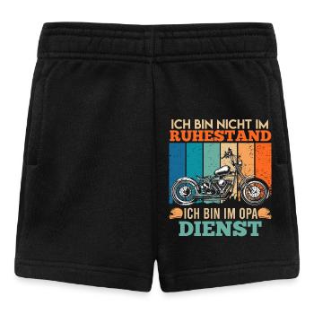 Opi BIN NICHT IM RUHESTAND BIN IM OPA DIENST - Baby Shorts - Schwarz - Vorne