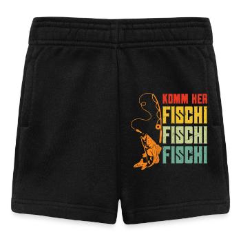 Angler KOMM HER FISCHI FISCHI FISCHI Lustiges - Baby Shorts - Schwarz - Vorne