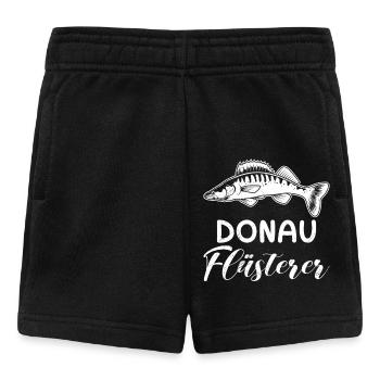 Angeln DONAU FLÜSTERER Zander Angler Outfit - Baby Shorts - Schwarz - Vorne