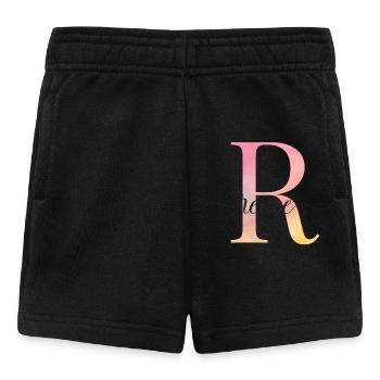 R | Monogram | Name | Renee |Watercolor - Baby Shorts - black - Front