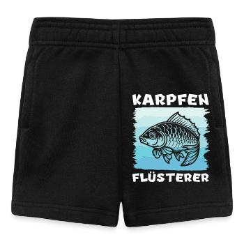KARPFEN FLÜSTERER Lustiges Angler Geburtstags - Baby Shorts - Schwarz - Vorne