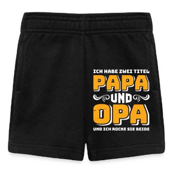 Großvater HABE ZWEI TITEL PAPA UND OPA ROCKE BEIDE - Baby Shorts - Schwarz - Vorne
