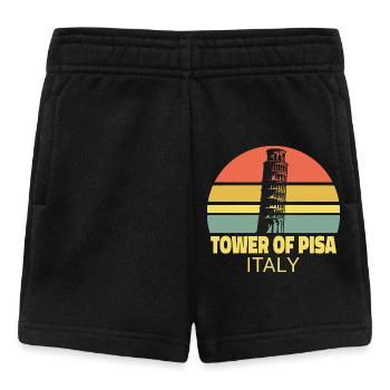 Schiefer Turm von Pisa Retro Sonnenuntergang Silhouette - Baby Shorts - Schwarz - Vorne