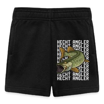 Angler Geburtstag HECHT ANGLER Lustiges Angeln - Baby Shorts - Schwarz - Vorne