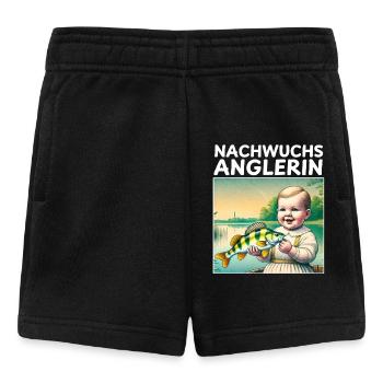 Young Angler - Gift Girl Birth - Baby Shorts - black - Front