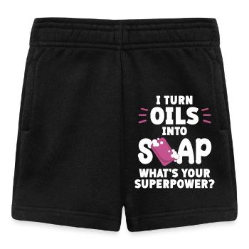 Je transforme les huiles en savon, quel est le tien - Short Bébé - noir - Devant