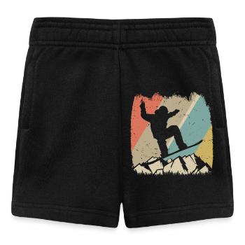 Alpiner Retro-Snowboarder - Baby Shorts - Schwarz - Vorne