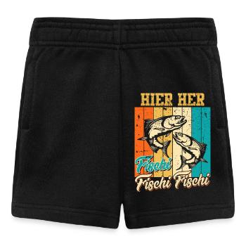 Angeln Hobby HIER HER FISCHI FISCHI FISCHI Lustig - Baby Shorts - Schwarz - Vorne