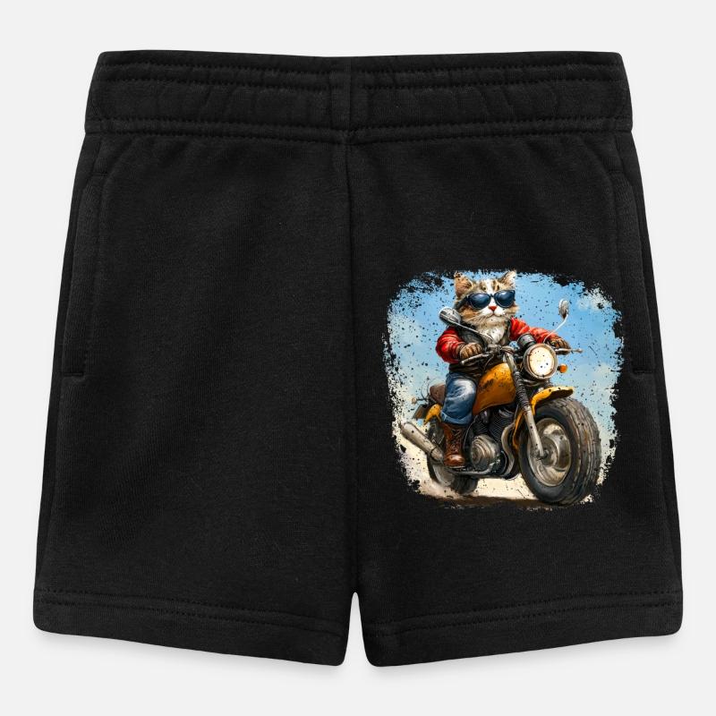 Chats Motards / Moto Chat - Short Bébé - noir
