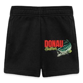 DONAU FLÜSTERER Angler Outfit Angeln Hobby - Baby Shorts - Schwarz - Vorne