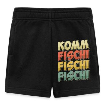 Angeln KOMM FISCHI FISCHI FISCHI Lustiges Angler - Baby Shorts - Schwarz - Vorne