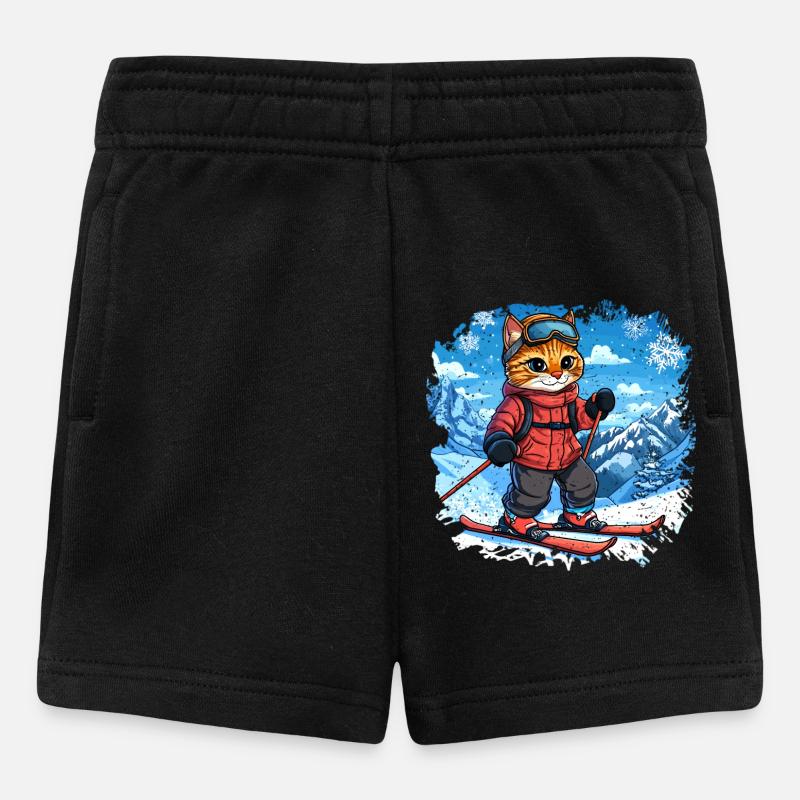 Ski Katzen - Baby Shorts - Schwarz