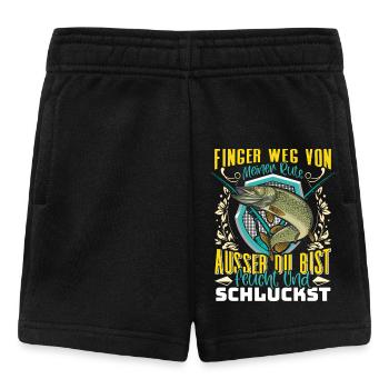 Angler FINGER WEG VON MEIENR RUTE Lustiges Angeln - Baby Shorts - Schwarz - Vorne