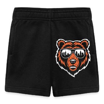 Bär mit City Skyline Sonnenbrille - Baby Shorts - Schwarz - Vorne