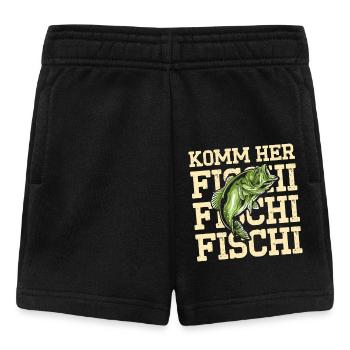 Angler KOMM HER FISCHI FISCHI FISCHI Lustiges - Baby Shorts - Schwarz - Vorne