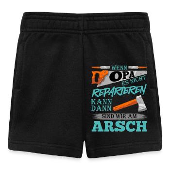 Großvater WENN OPA ES NICHT REPARIEREN KANN - Baby Shorts - Schwarz - Vorne