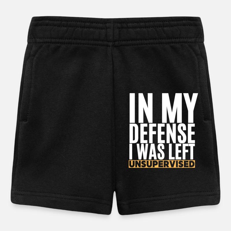 I Was Left Unsupervised - Baby Shorts - Schwarz