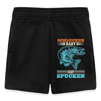 Hecht Angler SCHLUCKEN BABY NICHT SPUCKEN Lustiges - Baby Shorts - Schwarz - Vorne