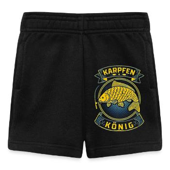 KARPFEN KÖNIG Lustiges Angeln Hobby Karpfen - Baby Shorts - Schwarz - Vorne