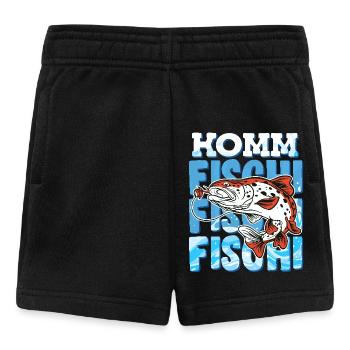 Angeln KOMM FISCHI FISCHI FISCHI Lustiges Angler - Baby Shorts - Schwarz - Vorne