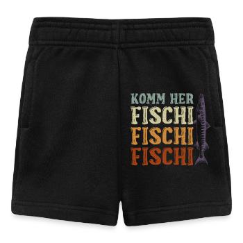 Angler KOMM HER FISCHI FISCHI FISCHI Lustiges - Baby Shorts - Schwarz - Vorne