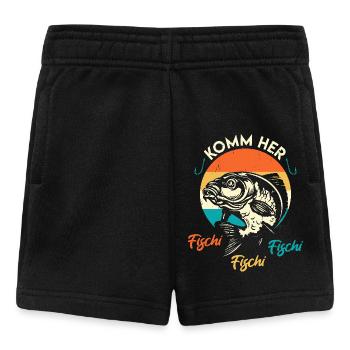 Angler KOMM HER FISCHI FISCHI FISCHI Lustiges - Baby Shorts - Schwarz - Vorne