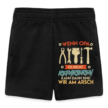 Opi WENN OPA ES NICHT REPARIEREN KANN SIND WIR AM - Baby Shorts - Schwarz - Vorne