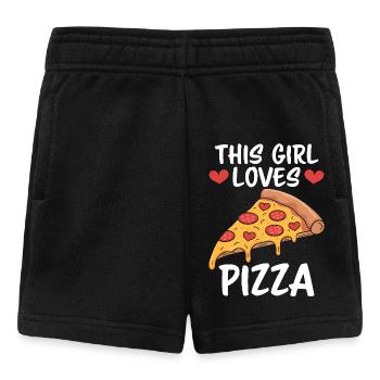 Pizza Dire Blague Pizzeria Drôle Pizza Cadeau - Short Bébé - noir - Devant