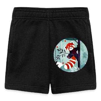 Happy Red Panda in the Jungle - Baby Shorts - black - Front