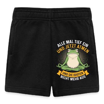 Karneval Party Kostüm ALLE MAL TIEF EINATMEN - Baby Shorts - Schwarz - Vorne
