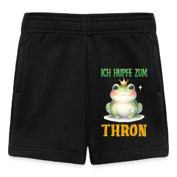 Froschkostüm ICH HÜPFE ZUM THRON Lustiges - Baby Shorts - Schwarz - Vorne