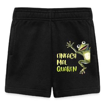Froschkostüm EINFACH MAL QUACKEN Lustiges Frosch - Baby Shorts - Schwarz - Vorne
