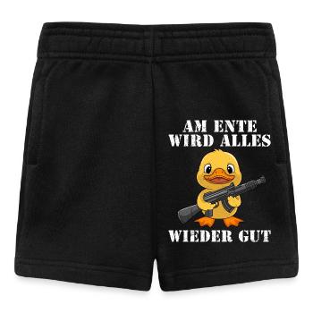 Fasching AM ENTE WIRD ALLES WIEDER GUT Lustiges - Baby Shorts - Schwarz - Vorne