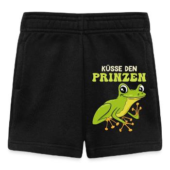 Froschkostüm KÜSS DEN PRINZEN Lustiges Faschings - Baby Shorts - Schwarz - Vorne