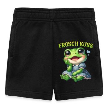 Karneval Kostüm FROSCH KUSS Lustiges Frosch - Baby Shorts - Schwarz - Vorne