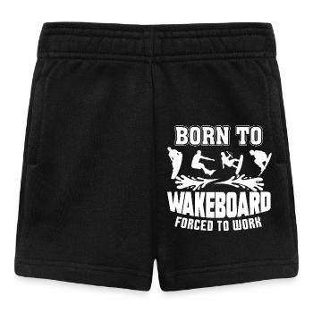 Wakeboarding Born To Wakeboarding Forced To Work - Baby Shorts - black - Front