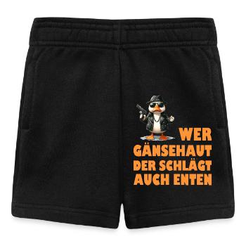 Faschingskostüm WER GÄNSEHAUT DER SCHLÄGT AUCH - Baby Shorts - Schwarz - Vorne