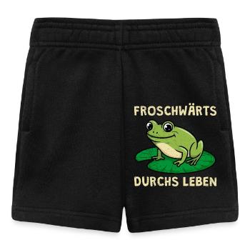 Faschings Kostüm FROSCHWÄRTS DURCHS LEBEN Lustig - Baby Shorts - Schwarz - Vorne
