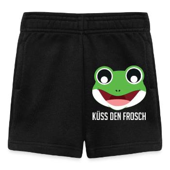 Froschkostüm KÜSS DEN FROSCH Lustiges Faschings - Baby Shorts - Schwarz - Vorne