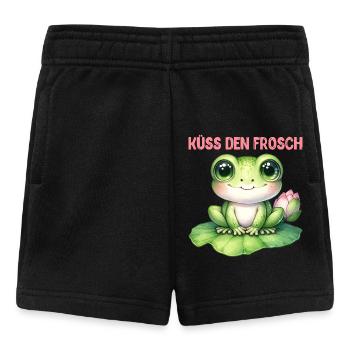 Froschkostüm KÜSS DEN FROSCH Lustiges Faschings - Baby Shorts - Schwarz - Vorne