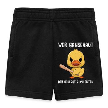 Faschings Party WER GÄNSEHAUT SCHLÄGT AUCH ENTEN - Baby Shorts - Schwarz - Vorne