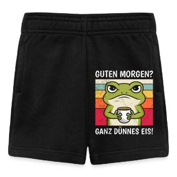 Froschkostüm GUTEN MORGEN? GANZ DÜNNES EIS! - Baby Shorts - Schwarz - Vorne