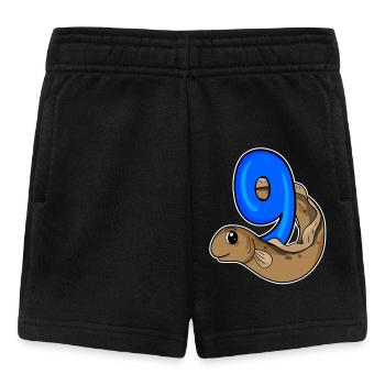 9. Geburtstag Motiv Aal - 9 Jahre - Baby Shorts - Schwarz - Vorne