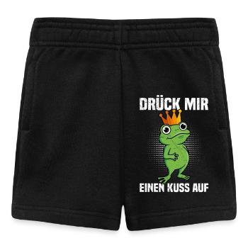 Faschings Party DRÜCK MIR EINEN KUSS AUF Lustiges - Baby Shorts - Schwarz - Vorne