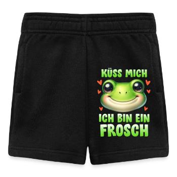 Froschkönig KÜSS MICH ICH BIN EIN FROSCH Lustig - Baby Shorts - Schwarz - Vorne