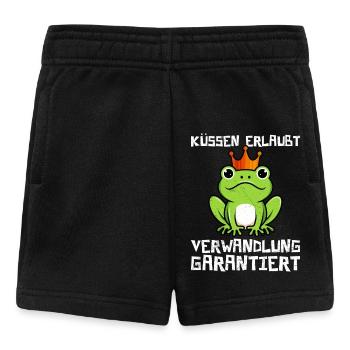 Karneval KÜSSEN ERLAUBT VERWANDLUNG GARANTIERT - Baby Shorts - Schwarz - Vorne