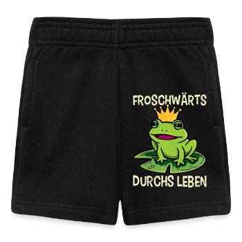 Faschings Kostüm FROSCHWÄRTS DURCHS LEBEN Lustig - Baby Shorts - Schwarz - Vorne