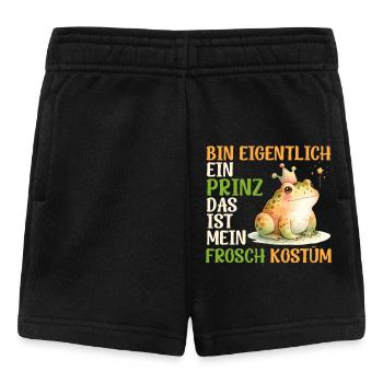 Karneval Frösche BIN EIGENTLICH EIN PRINZ FROSCH - Baby Shorts - Schwarz - Vorne