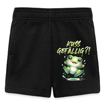 Karneval KUSS GEFÄLLIG? Lustiges Faschings - Baby Shorts - Schwarz - Vorne